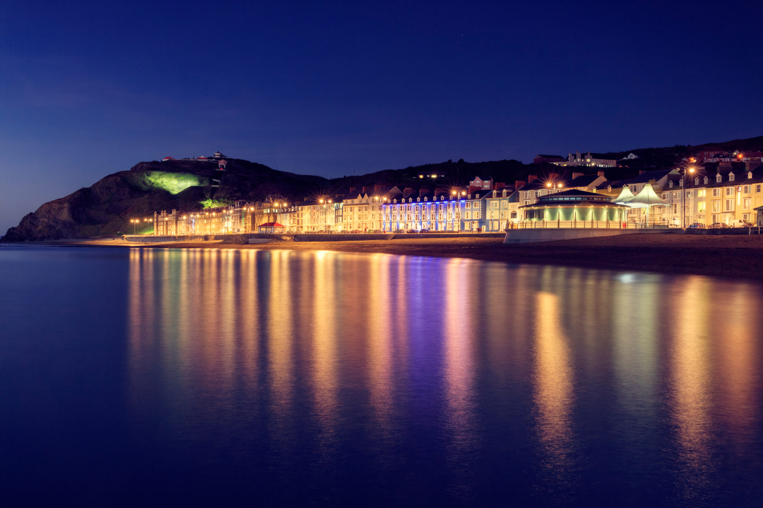 Aberystwyth sea front at night